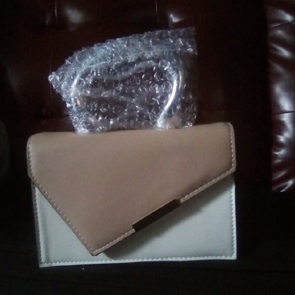 Elegant Tan and White Women's Clutch
